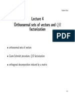 Orthonormal Sets of Vectors and QR Factorization