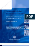 Prevention of Mental Disorders Spanish Version