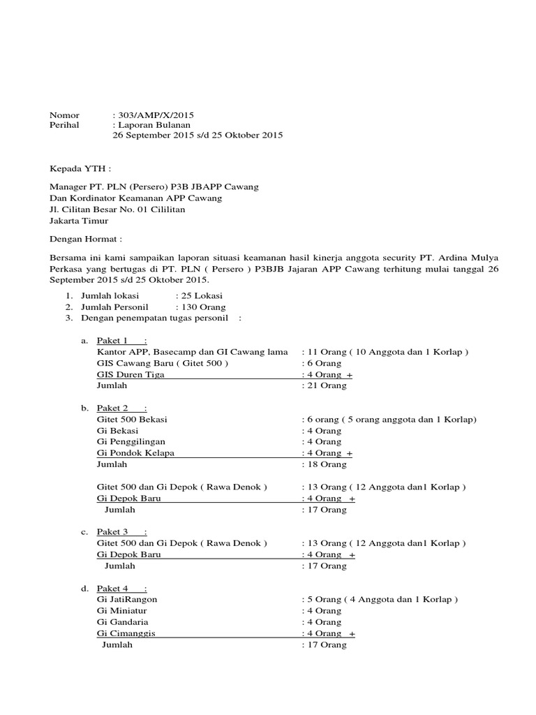 8 Laporan Bulanan Security Oktober 2015