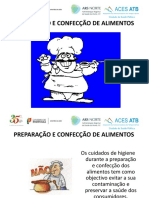 Cuidados de higiene na preparação e confecção de alimentos