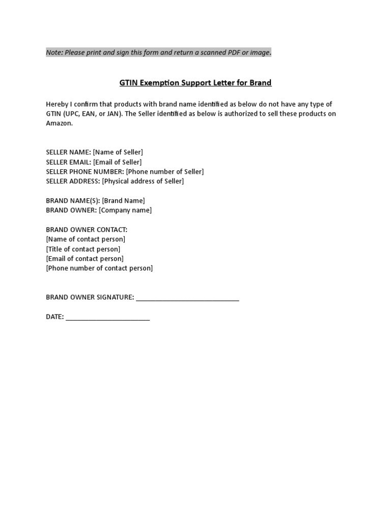 Support Letter Brand Sample | PDF