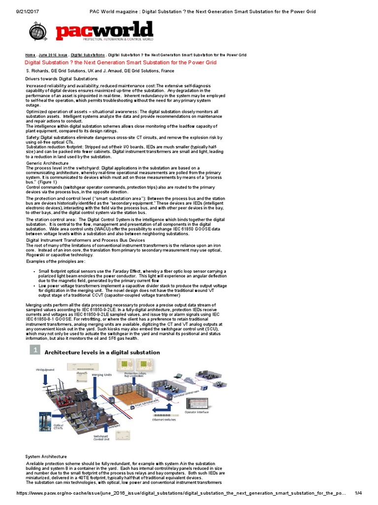PAC World Magazine - Digital Substation - The Next Generation Smart ...