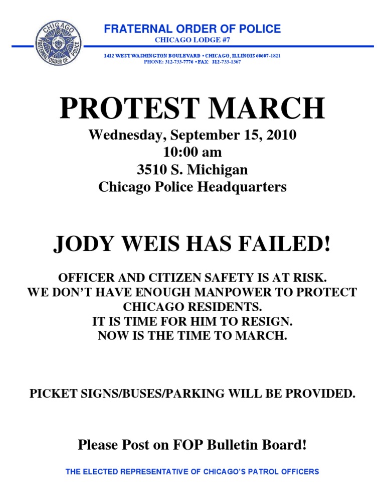 Chicago Police Protest March Announcement | PDF | Social Science | Law