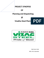 A Project Synopsis OF Planning and Dispatching at Visakha Steel Plant