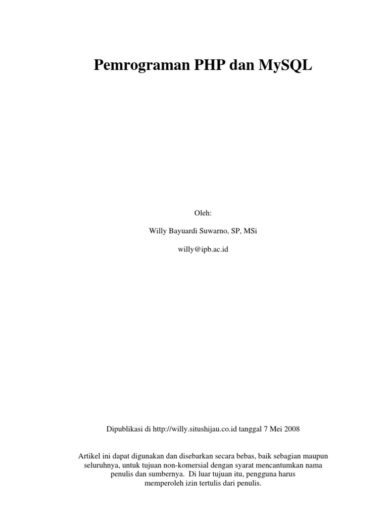 Pemrograman PHP Mysql | PDF