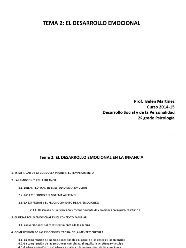 Desarrollo Emocional en la Infancia | PDF | Las emociones | Mente