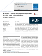 Is Violence A Disease? Situating Violence Prevention in Public Health Policy and Practice