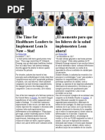 Para Que Los Lideres de La Salud Implementen Lean Ahora