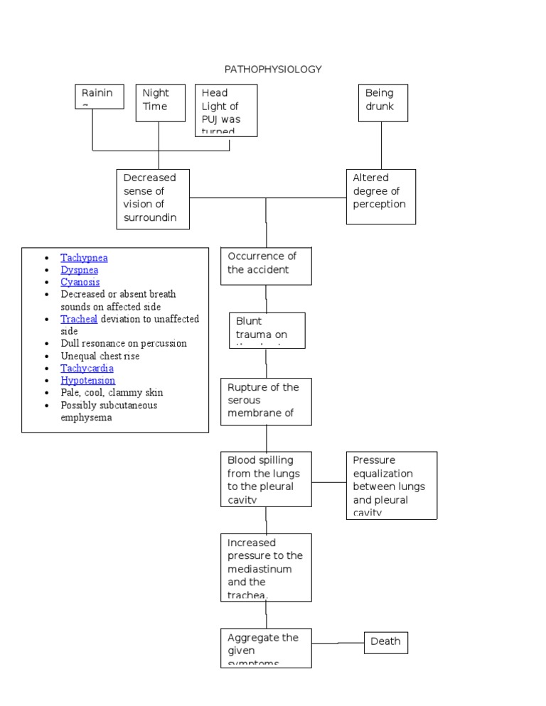 Pathophysiology Hemothorax | PDF | Thorax (Human Anatomy) | Respiration