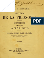 Karl Krause Sistema de La Filosofia Metafisica PDF