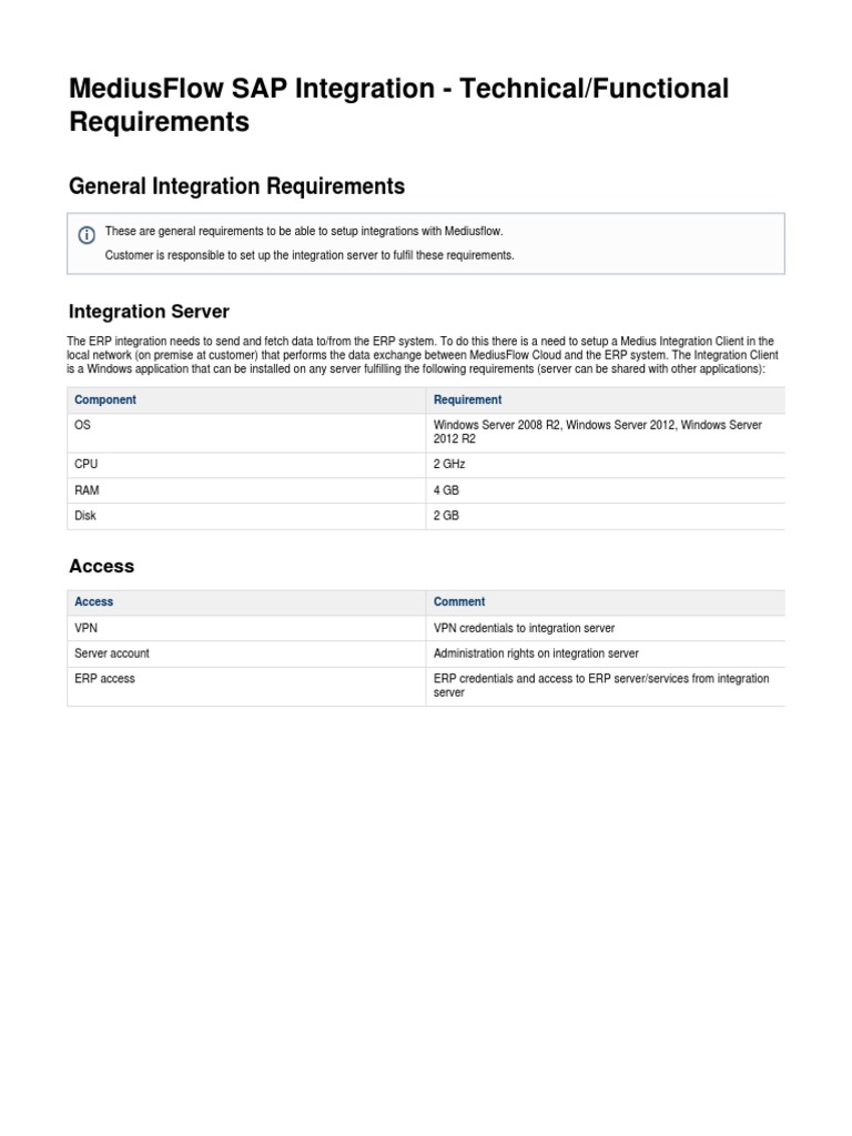 MediusFlow SAP Integration Guide | PDF | Server (Computing) | Port ...