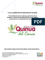 Procedimientos Análisis de Calidad Grano de Quinua Colombia