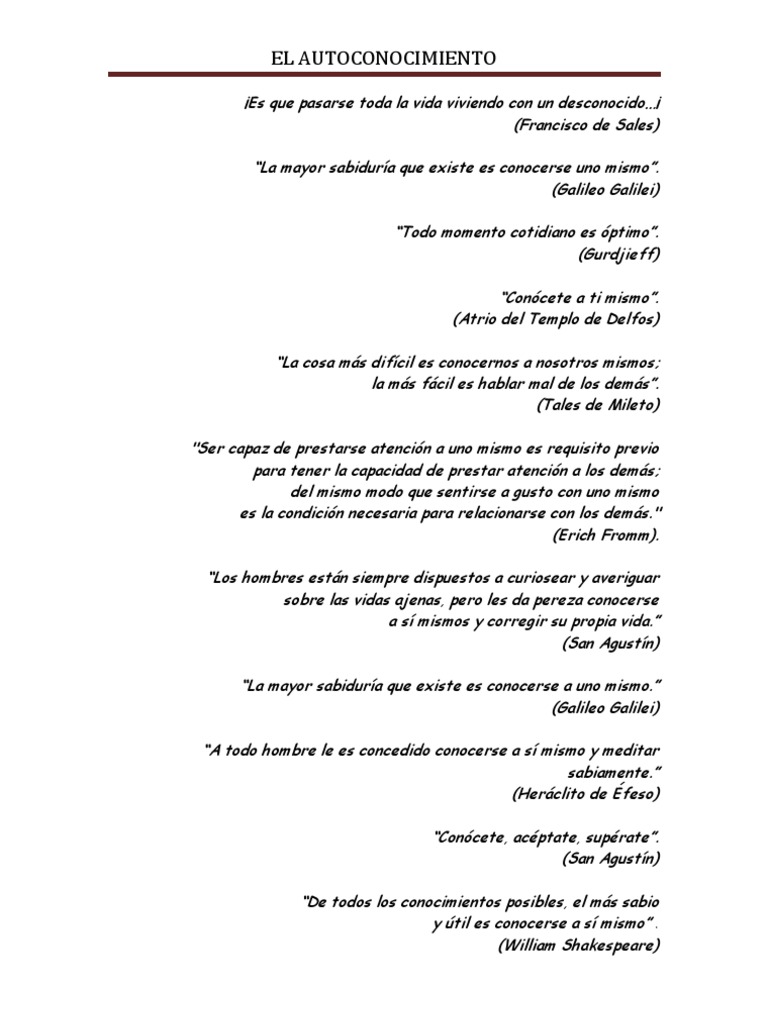 El Poder del Autoconocimiento | PDF | Las emociones | Mente