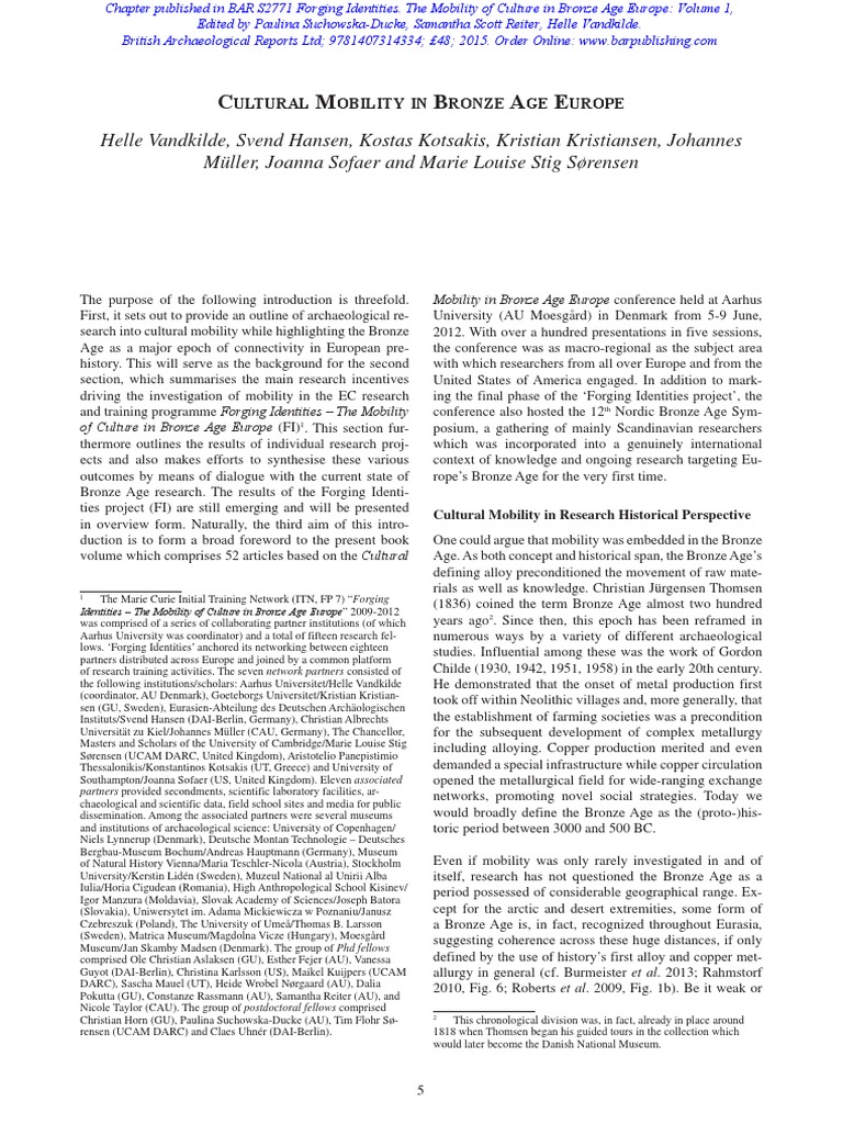 Cultural Mobility in Bronze Age Europe PDF PDF Globalization Archaeology