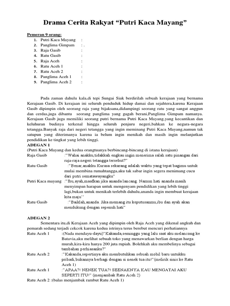 9 Orang Putri Kaca Mayang