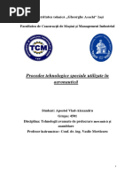 Procedee Tehnologice Speciale Utilizate În Aeronautică