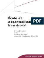 École et Decentralisation: Le Cas du Mali - Denis Dougnon & Outros - IIEP Unesco