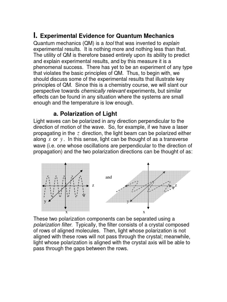 1 Experimental Evidence For Quantum Mechanics | PDF