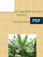 Chinese Fruit, Vegetable & Insect Painting Banana Plant