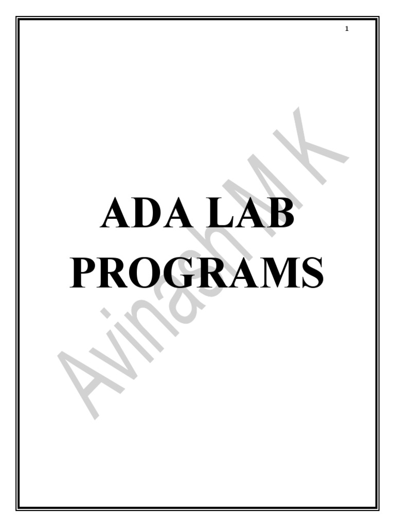Ada Lab Programs | PDF | Mathematical Logic | Mathematics