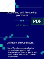 Accounting and Accounting Procedures: Prof. S.S.Shinde