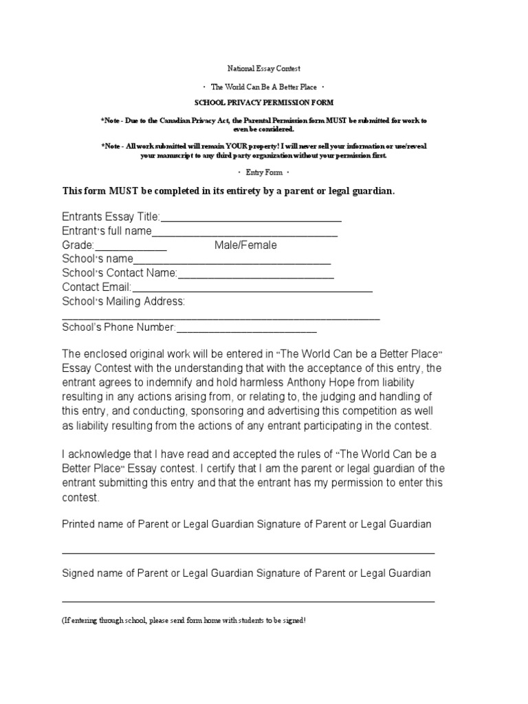 School Privacy Permission Form | PDF