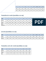 Tallas de Uniformes