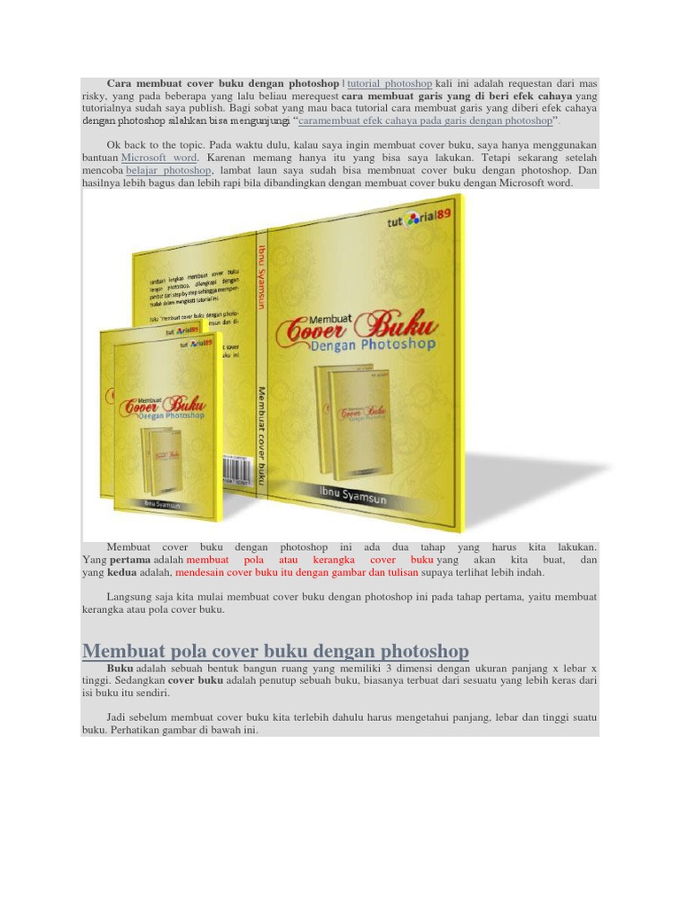Cara Membuat Cover Buku Dengan PDF