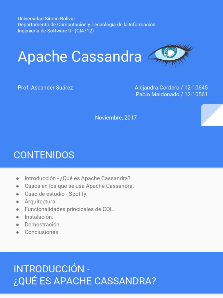 2017 05 Apache Cassandra | PDF | No Sql | Bases de datos