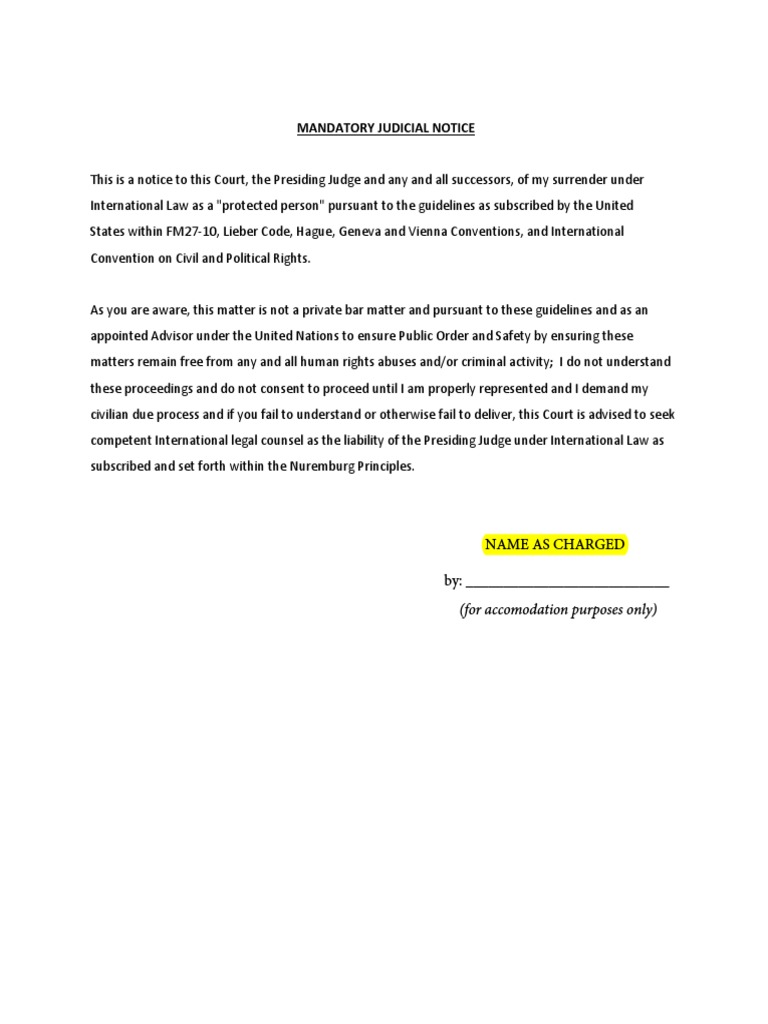 Judicial Notice for Civilian Due Process | PDF | Lord's Prayer | Virtue