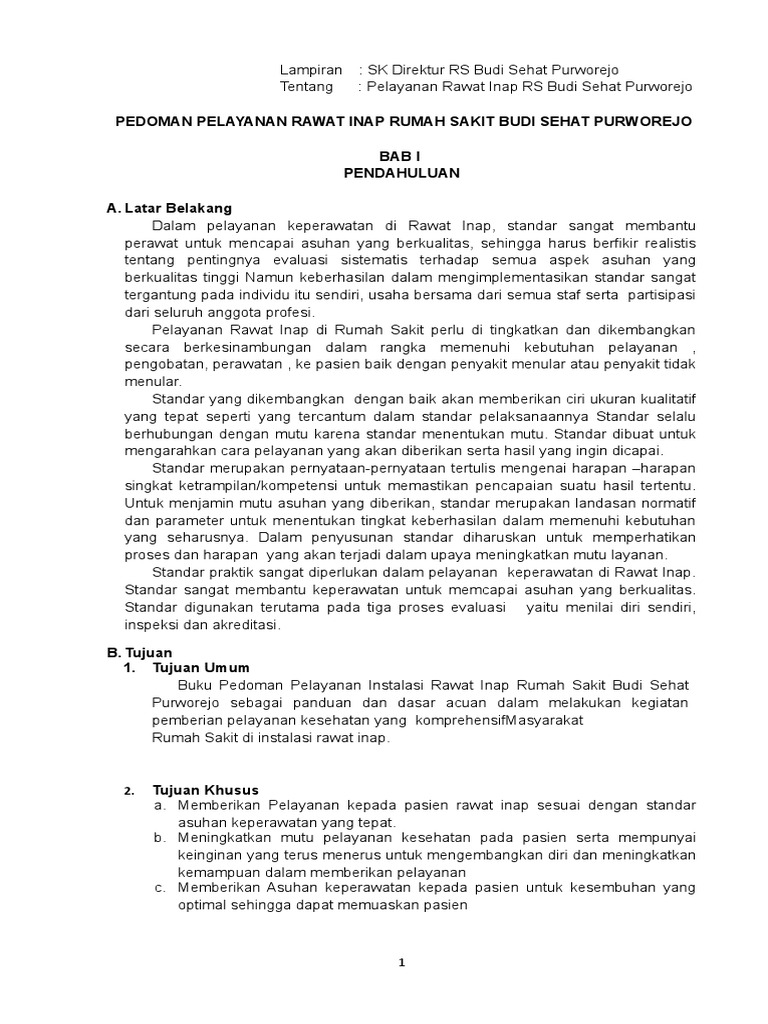Pedoman Pelayanan Rawat Inap Pdf