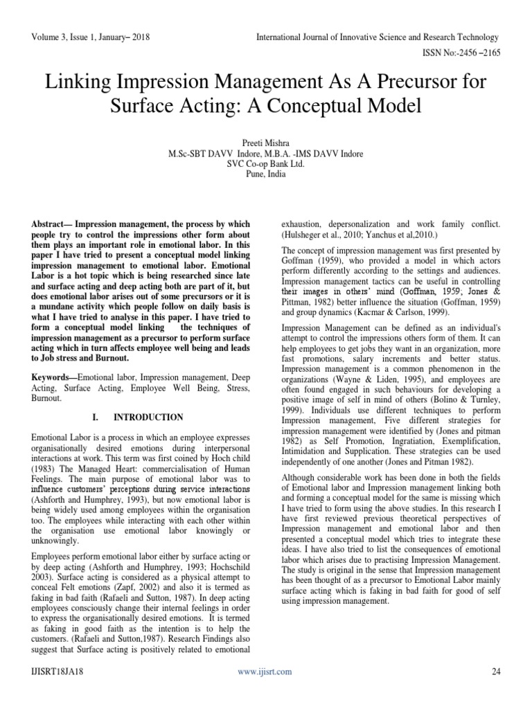 Thesis controlling impression image