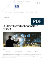 A Short Introduction To SAP HANA