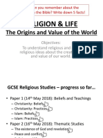 Religion & Life: The Origins and Value of The World