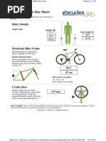 Mountain Bike Size Sheet: Rider Details