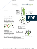 Mountain Bike Size Sheet: Rider Details