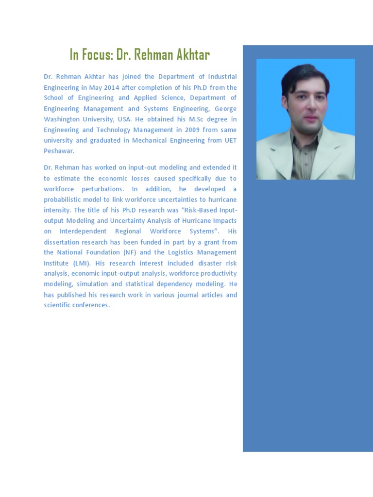 In Focus: Dr. Rehman Akhtar | PDF