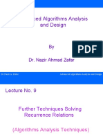 Advanced Algorithms Analysis and Design: by Dr. Nazir Ahmad Zafar