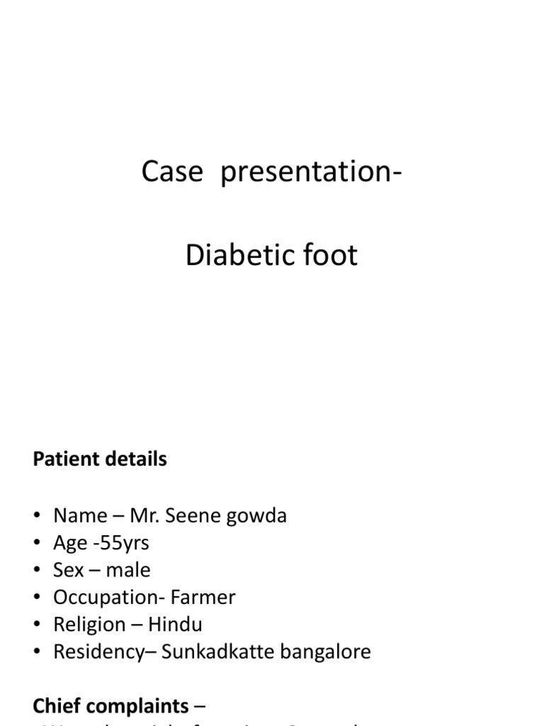 Diabetic Foot Ulcer Case Study | PDF | Peripheral Neuropathy | Urinary ...