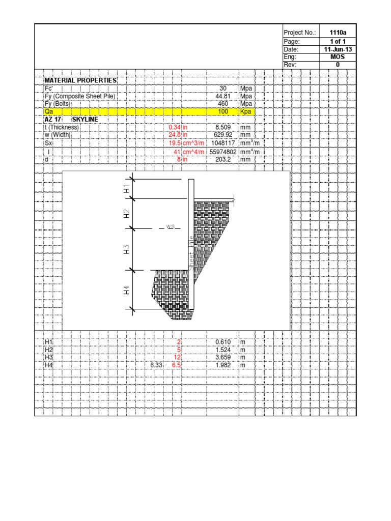 Concrete Sheet Pile Wall Analysis | PDF | Geotechnical Engineering ...