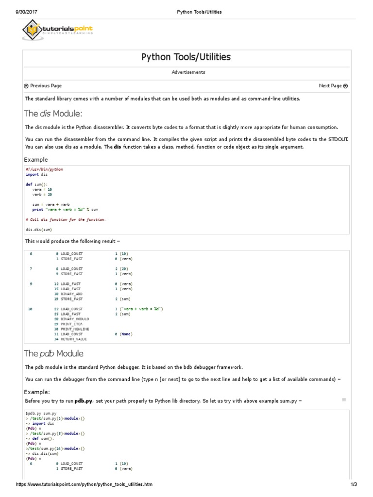 Python Tools Utilities | Download Free PDF | Python (Programming ...