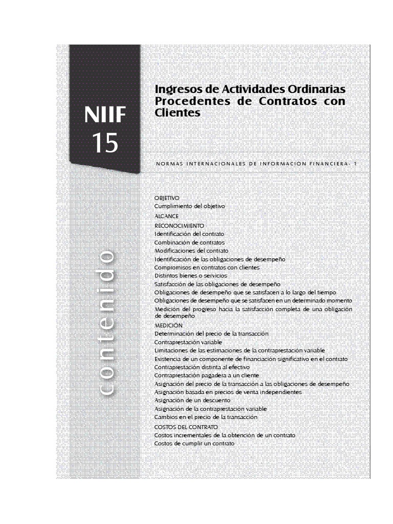 NIFF15 | PDF | normas internacionales de INFORMACION FINANCIERA | Cliente