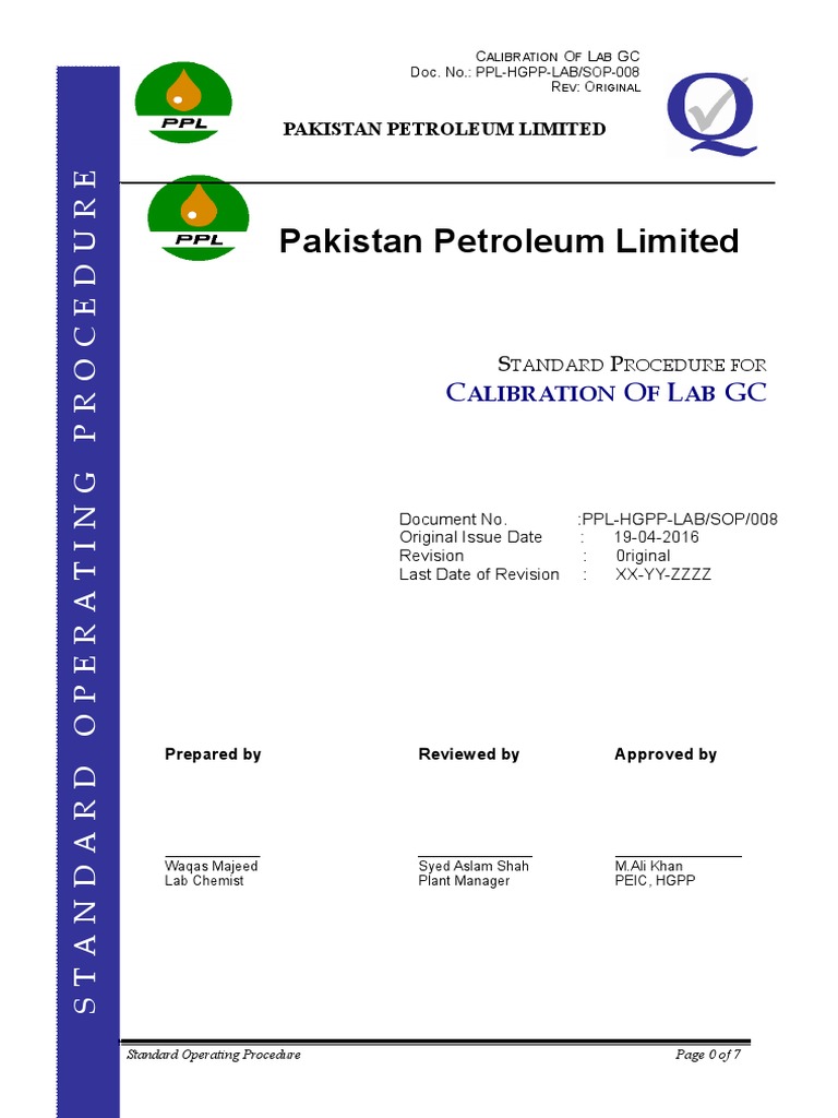 Gas Chromatography Calibration Standards Gas chromatography highresolution mass spectrometer