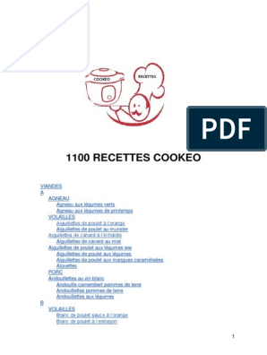 1100 Recettes Cookeo Confiture Curry