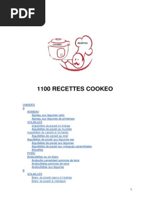 1100 Recettes Cookeo Confiture Curry