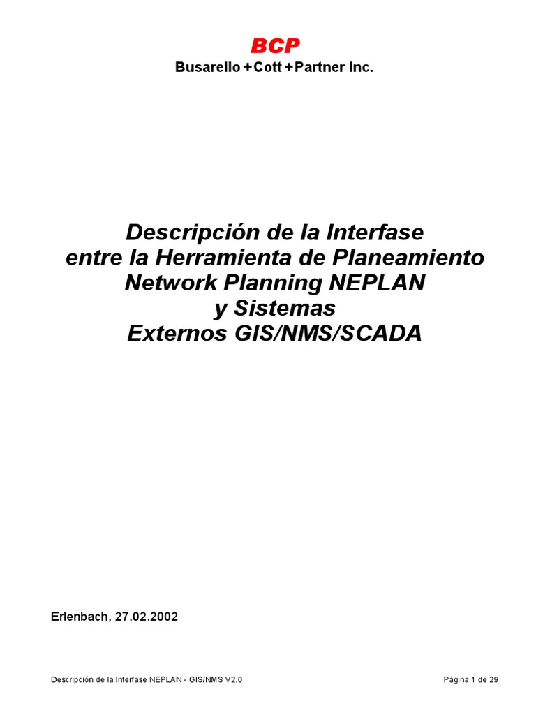 Interfase NEPLAN y GIS/NMS/SCADA | PDF | Sistema de información ...