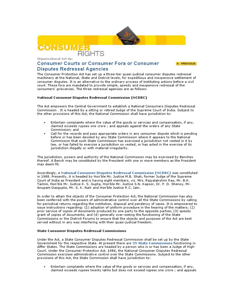 Consumer Disputes Redressal in India | PDF | Jurisdiction | Complaint