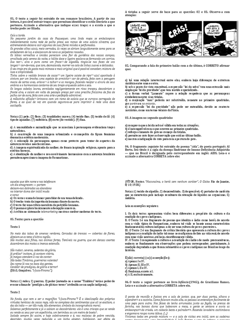 Exercicios Sobre A Primeira Geração Do Romantismo No Brasil