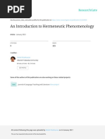 An Introduction To Hermeneutic Phenomenology