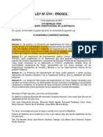 Ley #3741 Del Programa Solidario Comunal Departamental (PROSOL)